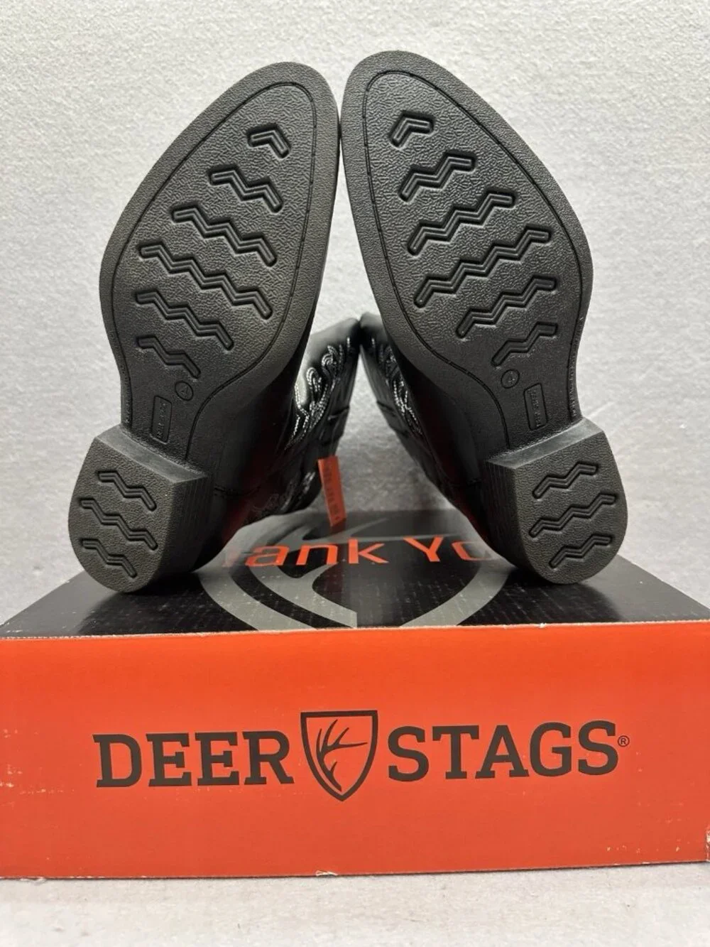 Deer Stags Cowboy Boots Kids 4 M Black Rodeo Western Country Equestrian Ranch